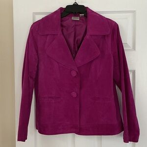 Chico’s Fuchsia Suede Blazer